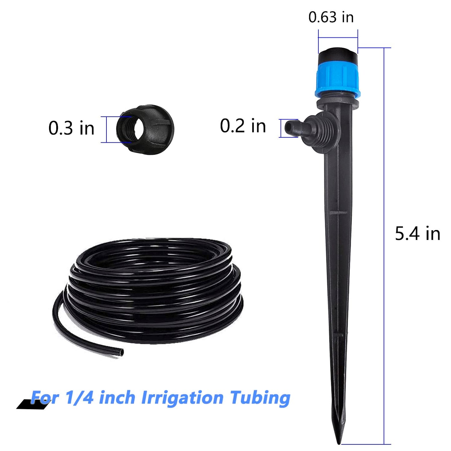 50Pcs Drip Irrigation Emitters with Lock, Adjustable 360 Degree Water Flow Irrigation Drippers for 1/4 inch Drip Irrigation Tubing, Micro Spray Drip System Parts for Garden Irrigation System