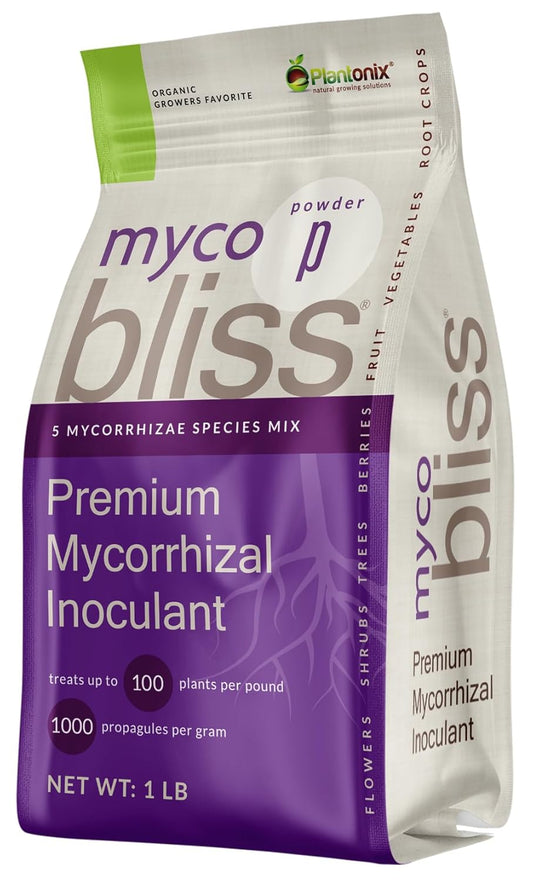 Myco Bliss Powder (1lb) - Mycorrhizal Fungi for Soil - 5 Strain Mycorrhizal Inoculant with 1000 Propagules Per Gram - Highly Concentrated Mycorrhizae for Plants, Potting Soil, & Garden Soil