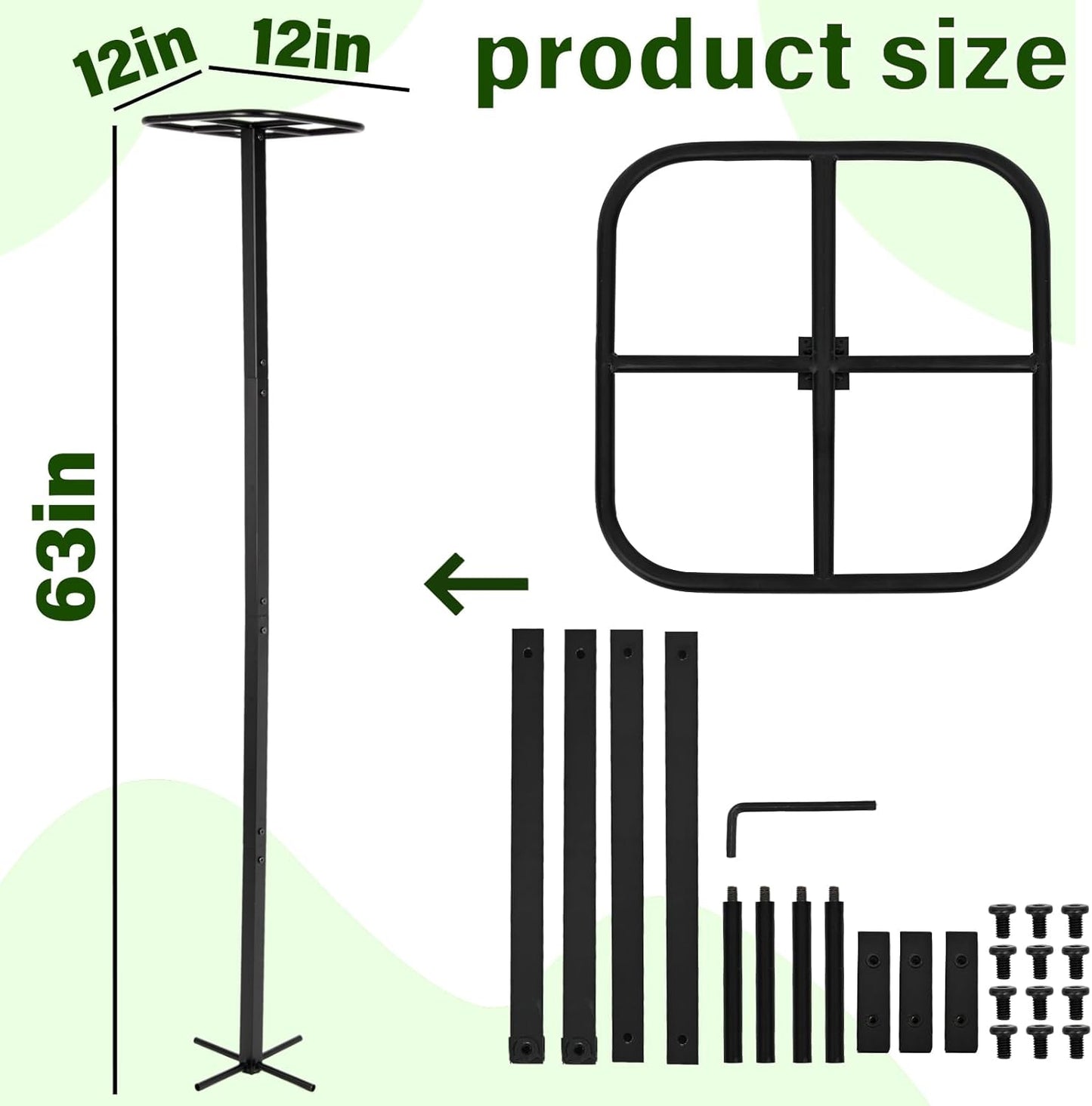 63" Metal Dragon Fruit Trellis – Durable Outdoor Garden Support for Climbing Plants, Easy Assembly Vertical Structure, Ideal for Dragon Fruit Growers