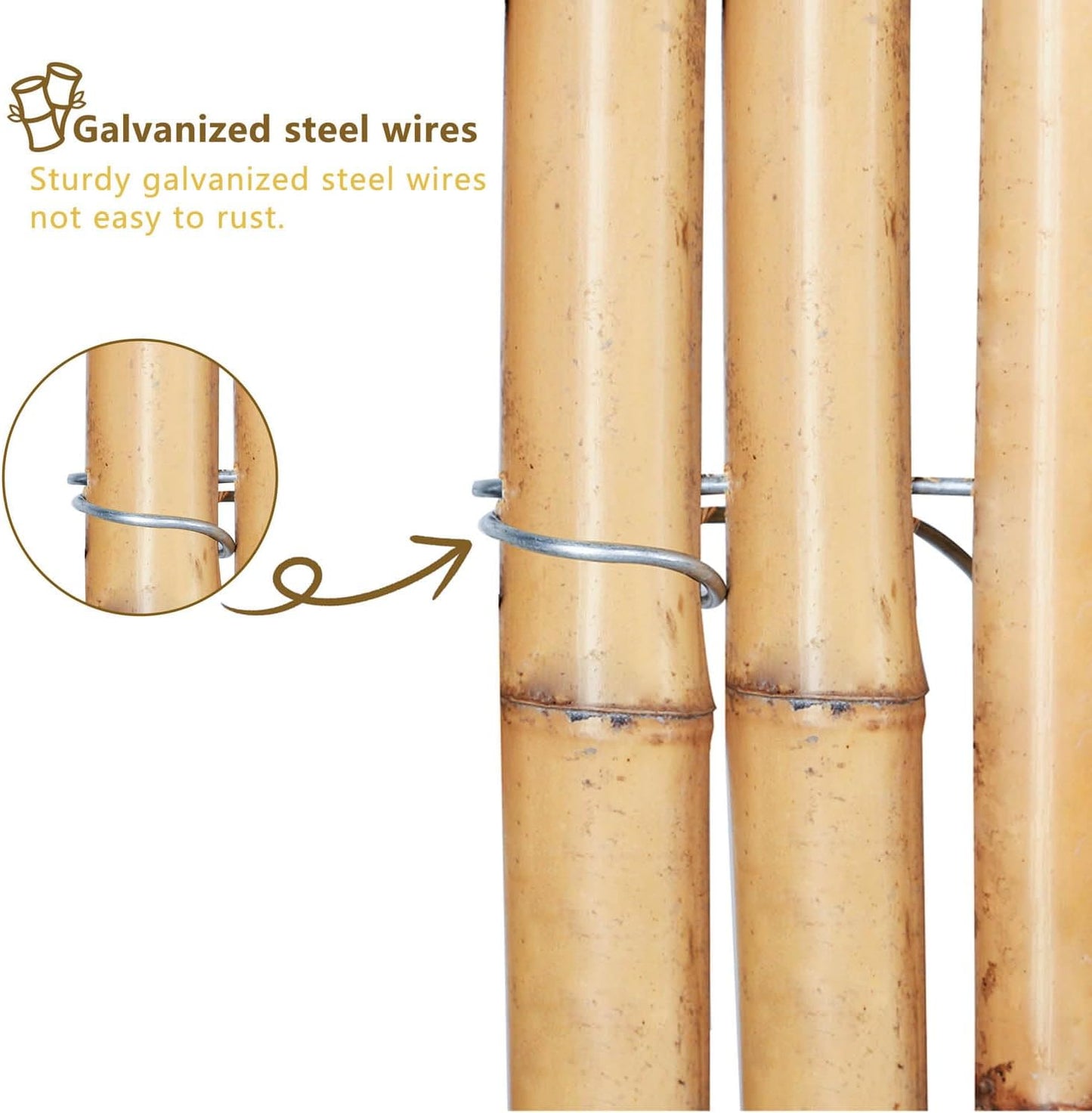 6ft x 8ft Natural Bamboo Fence Roll, Outside Bamboo Privacy Fencing, Natural Privacy Screen Panels for Garden, Outdoor