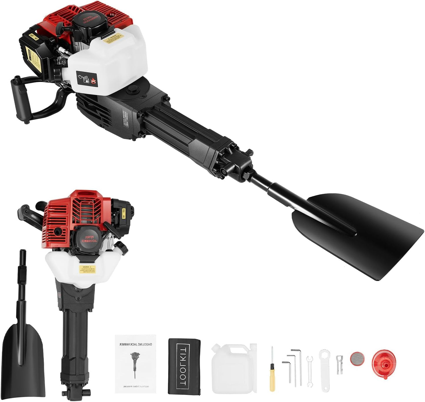 52cc Gas Power Shovel, 1900W Trench Digger, 2-Stroke Tree Root Remover, Efficient Garden Tool for Root Removal for Tree Root Removal and Transplanting