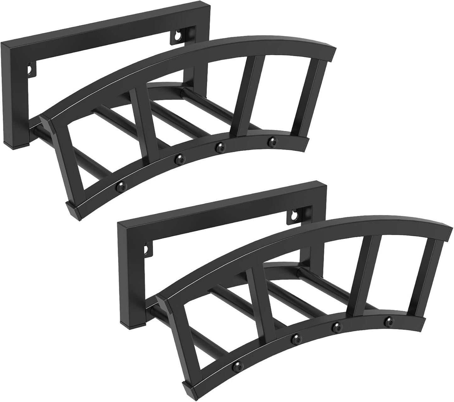 2 Pack Garden Hose Holder Wall Mounted, Outdoor Heavy Duty Metal Water Hose Holder Hanger Holds 125-ft Water Pipe, Sturdy Detachable Hose Storage Organizer Reel Rack for Outside Garden Lawn Yard Farm