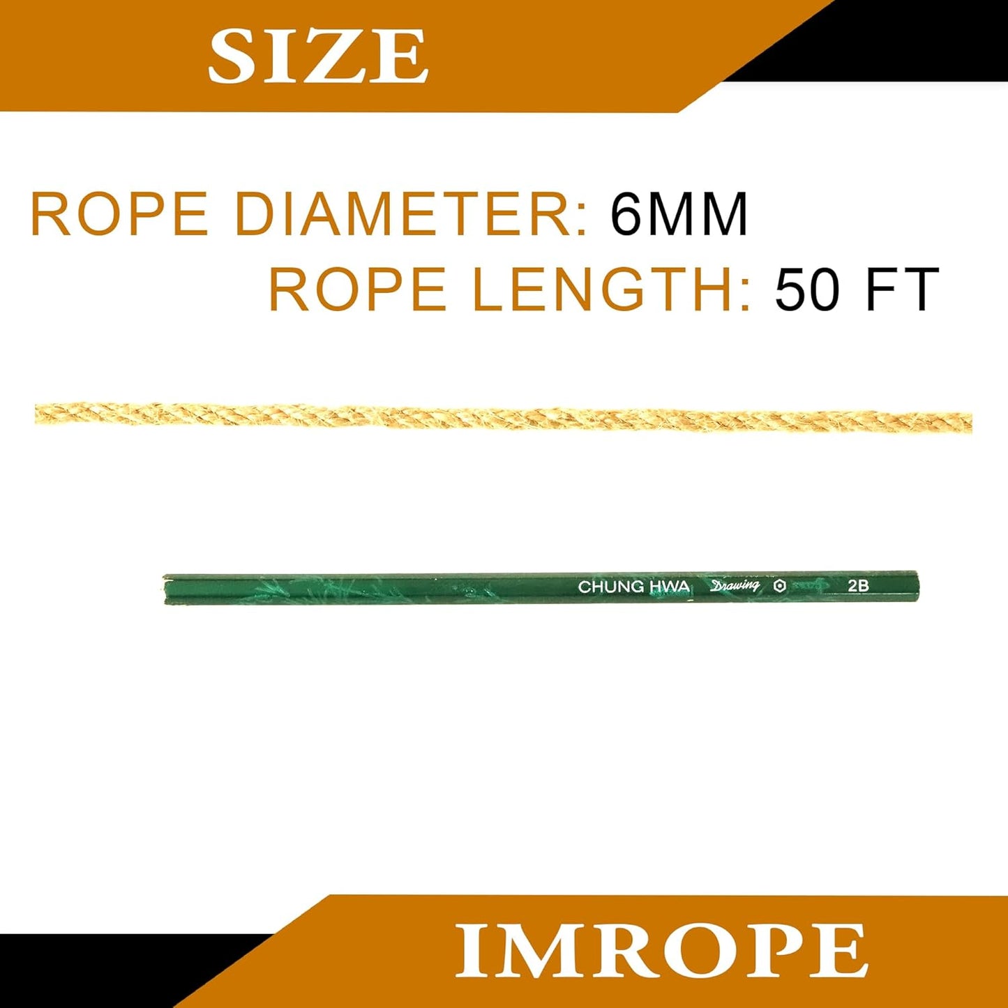 6mm x 50 Feet Yellow Jute Rope, Twine for Gardening Tomato Climbing Plant Tie Floristry Crafts Gift Wrapping Packing Decor