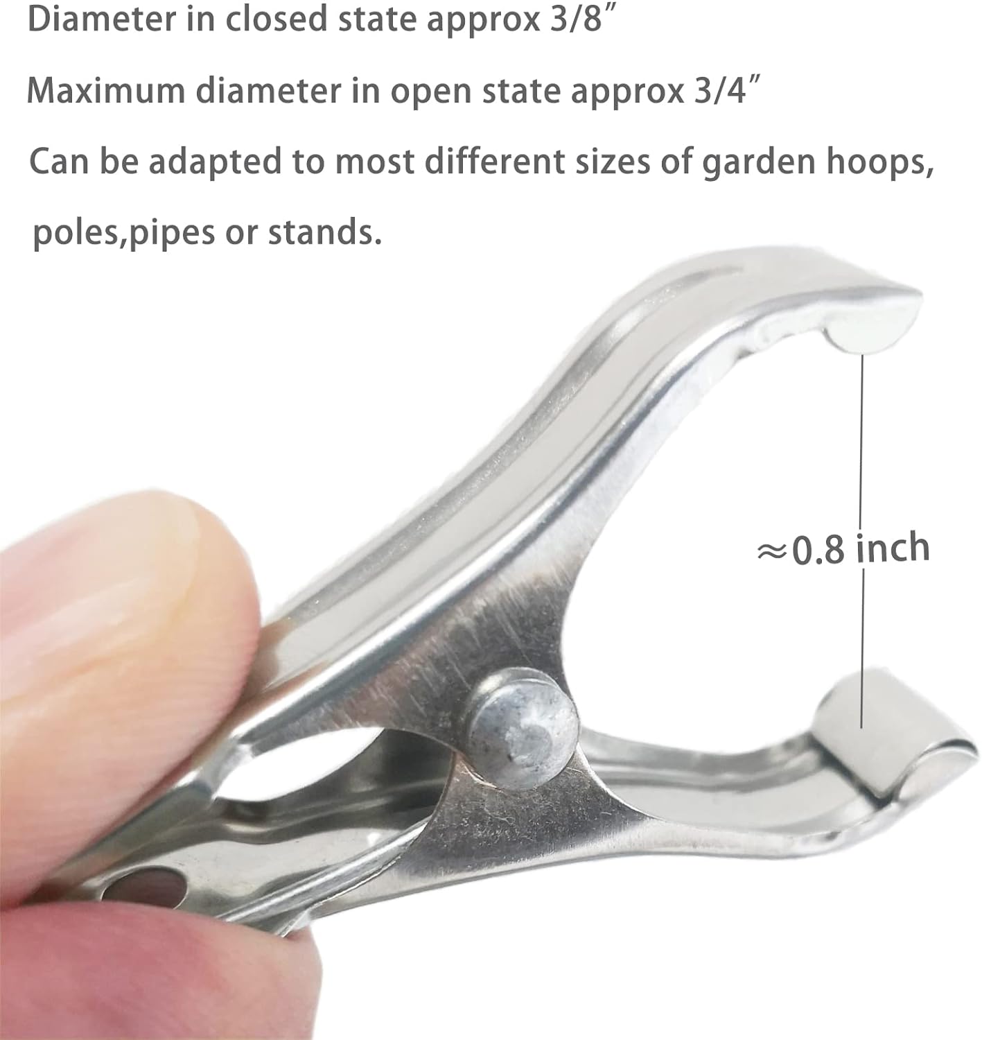 80 Pcs 2inches Gardening Clips for Netting, Metal Clamps Made of Stainless Steel, Have a Strong Grip of Greenhouse Clips Keep the Plant Cover on Garden Hoops