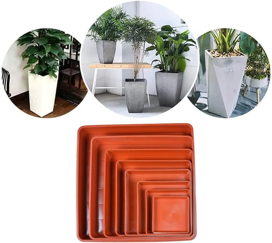 5 Pack Square Plant Saucer 14 Inch, Large Plant Saucers for Pots, Durable Plastic Plant Trays Plant Pot Saucers, Square Planters for Indoors and Outdoors Plants.