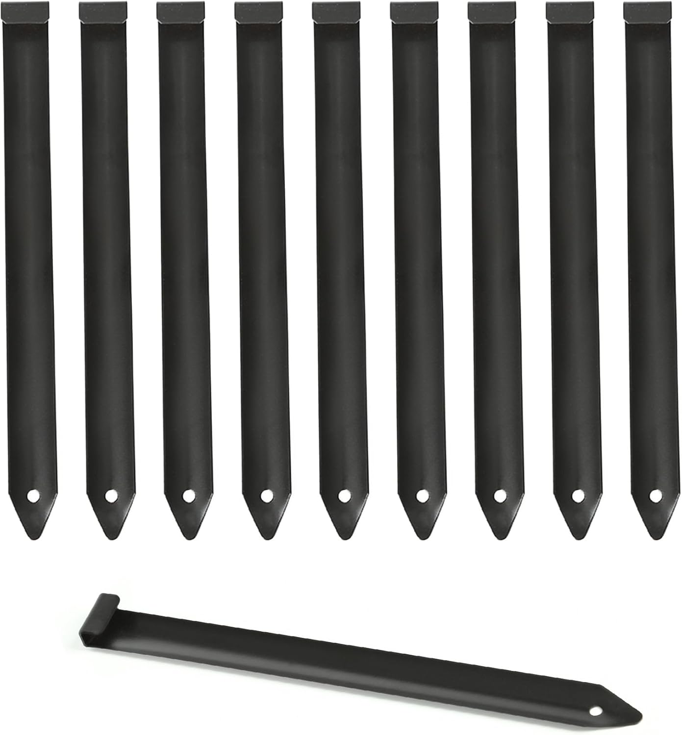 20Pcs Metal Landscape Edging Stakes, 8.5In Garden Stakes Landscape Anchoring Spikes for Terrace Board, Landscape Edging Coil, Grass Barrier, Bender Board, Garden Liner, Black