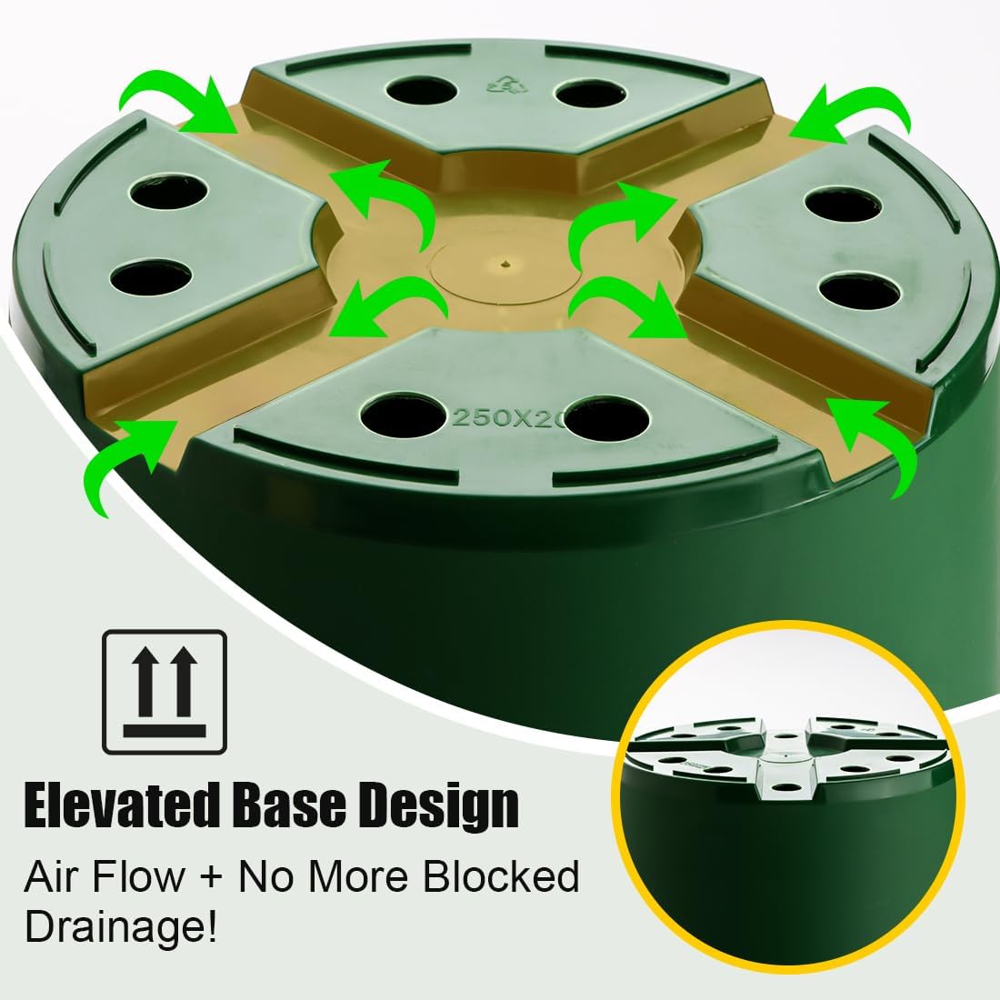 5 Gallon 12 Inch Plastic Nursery Pots, Plant Containers with Drainage Holes, Round Sturdy Garden Planters for Indoor/Outdoor Greenery, Gardening Gifts for Women (5-Pack, Green)