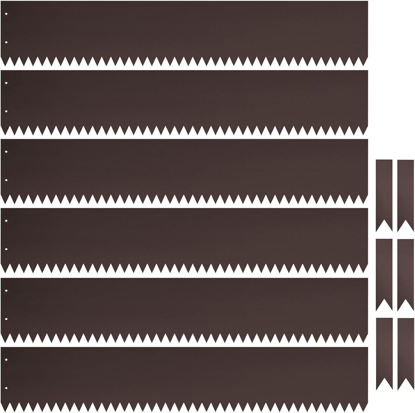 8 Inch Metal Landscape Edging, 6 Pack Heavy Duty Galvanized Steel Garden Edging, Hammer-in Metal Edging for Landscaping for Lawn, Pathway, Yard