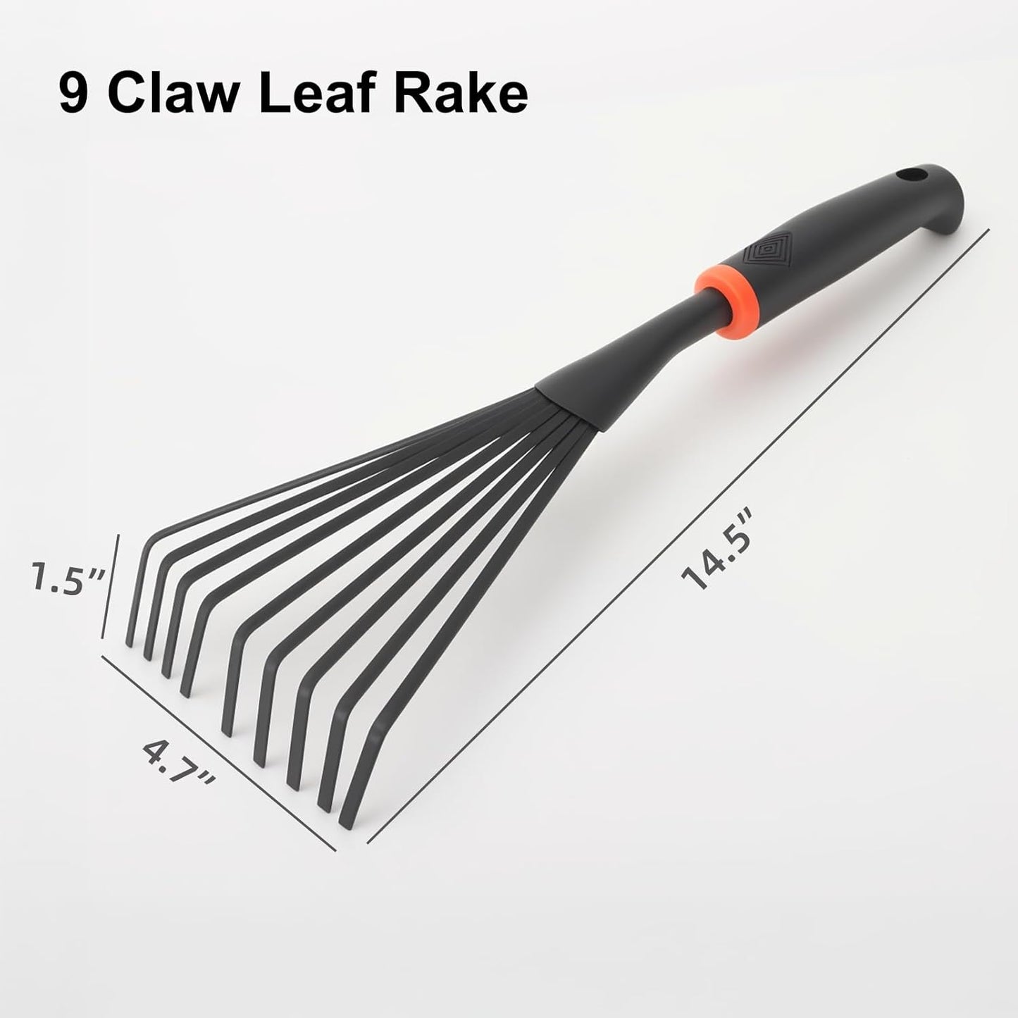 2 Pcs Gardening Hand Rake, 14.5" Alloy Steel Short Handle Shrub Rake for Soil Loosening, Planting and Spreading Mulch, Raking Flower Beds