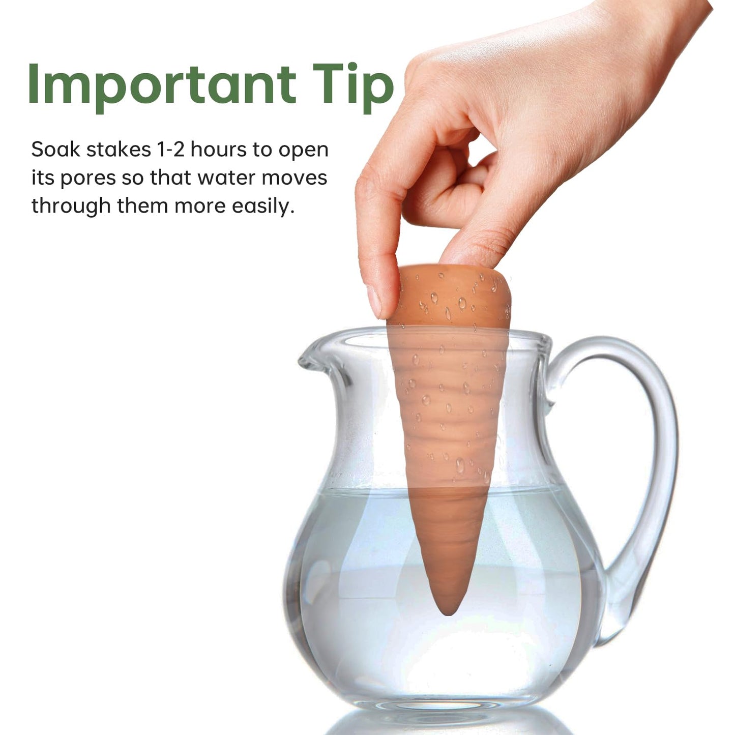 4 pcs Terracotta Watering Spikes - Automatic Self-Watering Stakes, Vacation Plant Waterer for Wine Bottle, Perfect for Indoor & Outdoor Plants