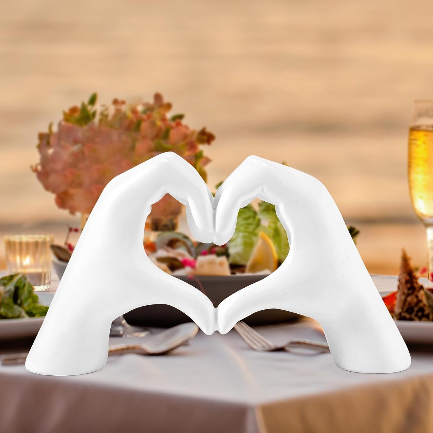 White Decor for Living Room Bedroom Bookshelf Coffe Table, Personalized Finger Home Accents, Modern Art Aesthetic Statues, Resin Sculpture for Reading Decor