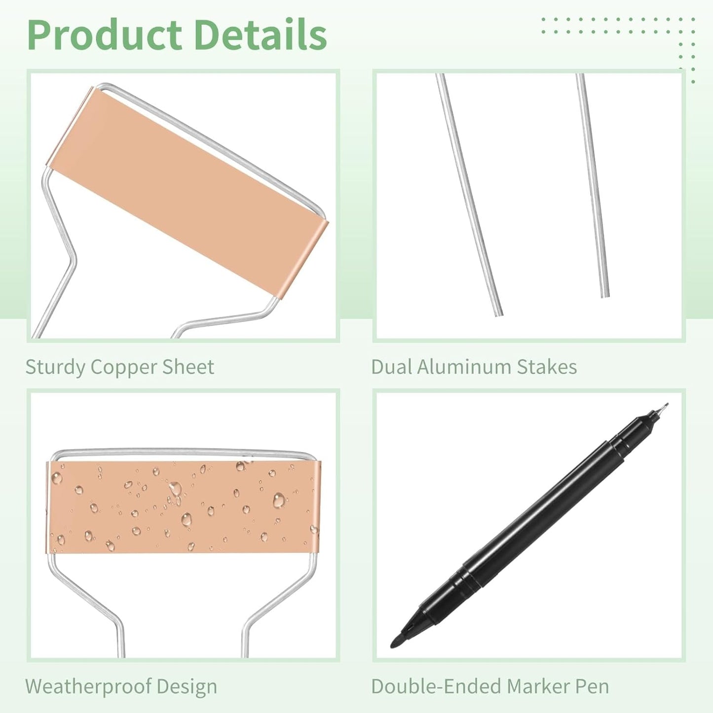 80 PCS Metal Garden Tags Plant Labels for Garden Waterproof Plant Markers with 2 Permanent Pen, High Copper Plate Plant Labels,Coppers Plant Tags for Flowers, Vegetables, Seedlings, Seed (80PCS)