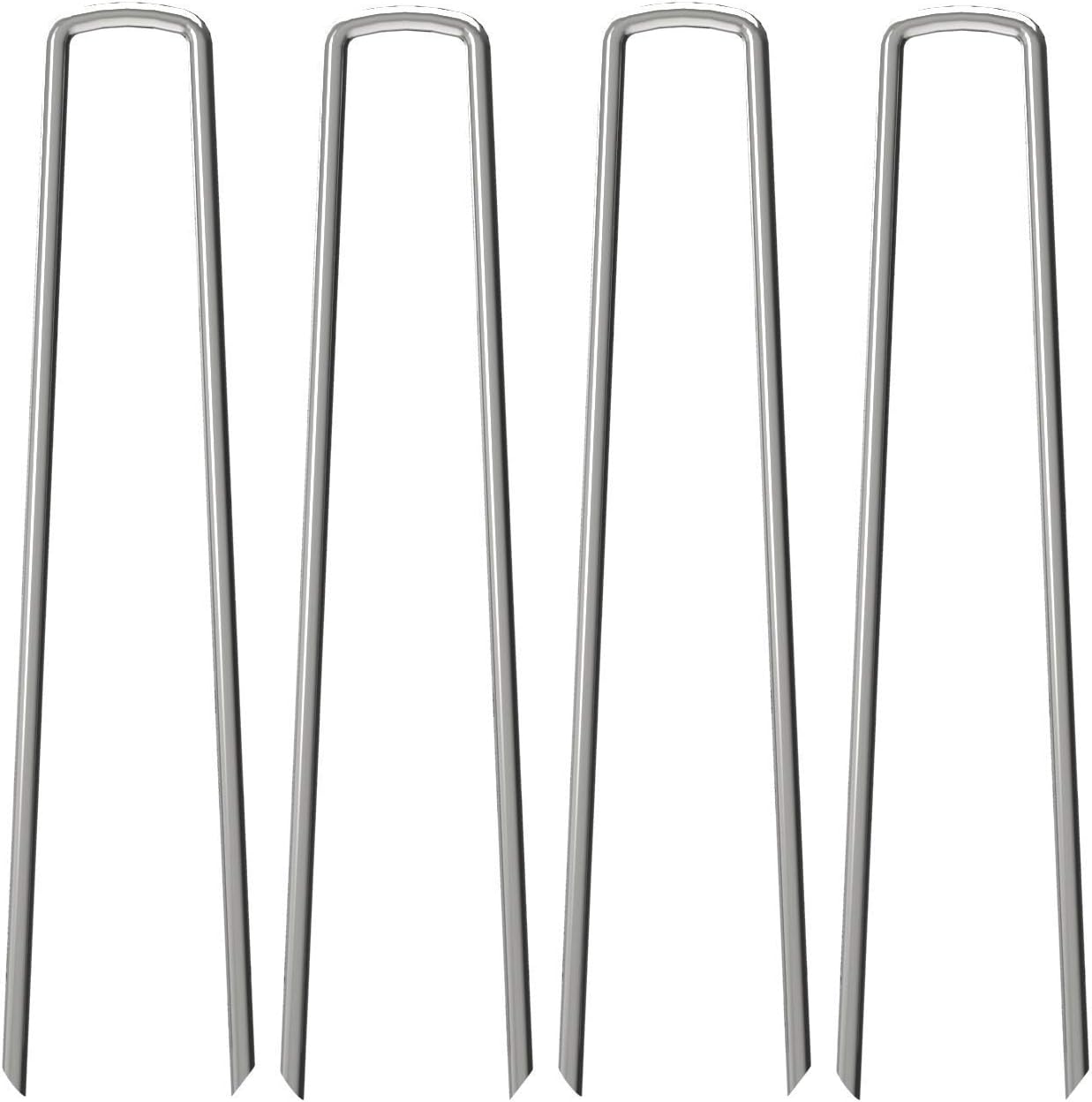50 Pack Landscape Staples 12 inch,Heavy Duty Garden Stakes Pins Galvanized Landscape Fabric Staples Sod Ground Staple for Anchoring Weed Barrier Fabric