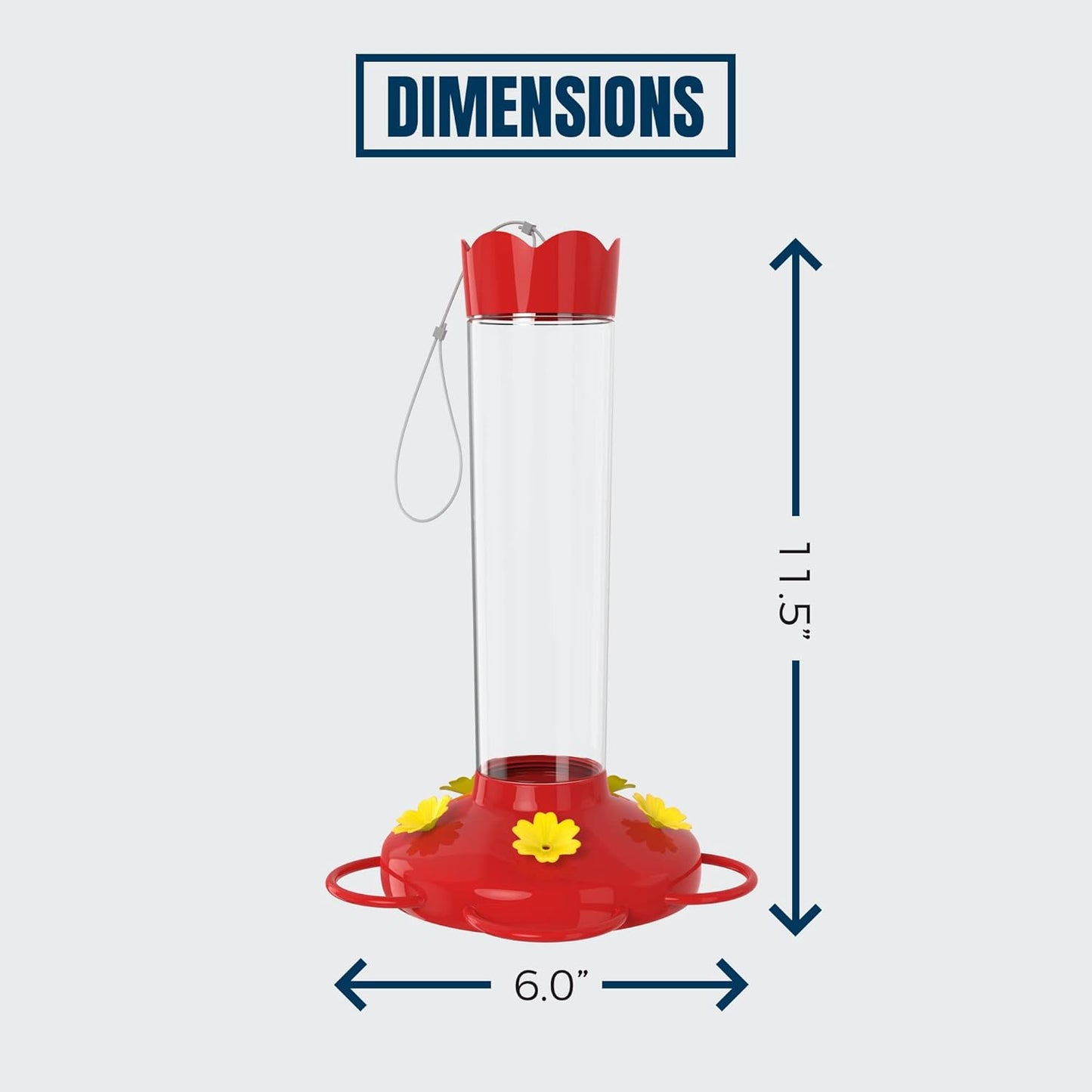MEKKAPRO Outdoor Hummingbird Feeder Made from Glass, Hanging 5 Nectar Feeding Stations, Bright Red, Backyard Feeder (20 Ounce)