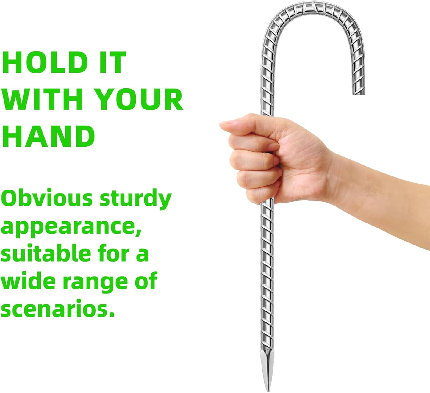 36 Pack Ground Garden Rebar Stakes Rebar 12 Inch Anti-Rust Galvanized Steel J Shape Hook Heavy Duty Ground Anchors for Tents, Position Kits,Fences, and Trampolines Landscape Fabric