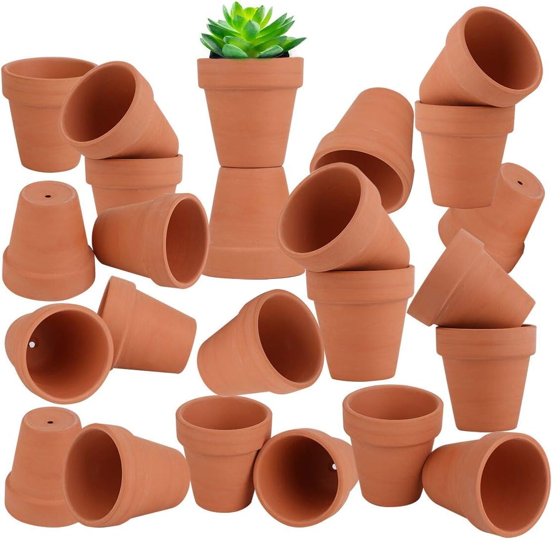 24pcs Mini Clay Pots, 2.5'' Terracotta Pottery Planters, Cactus Flower Succulents Nursery Pots, with Drainage Hole, for Indoor/Outdoor
