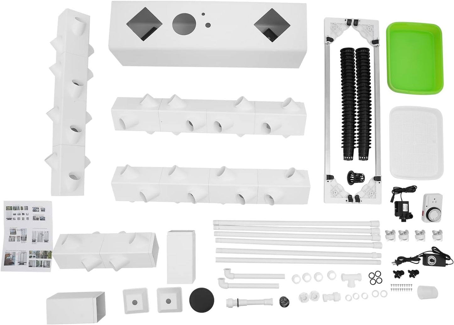 Hydroponic Growing System Indoor Outdoor, 56-Plant Vertical Garden Planter Germination Kit, Hydroponics Growing Tower, Smart Garden Vegetable Plant Kit with Pump & Wheels, White Base