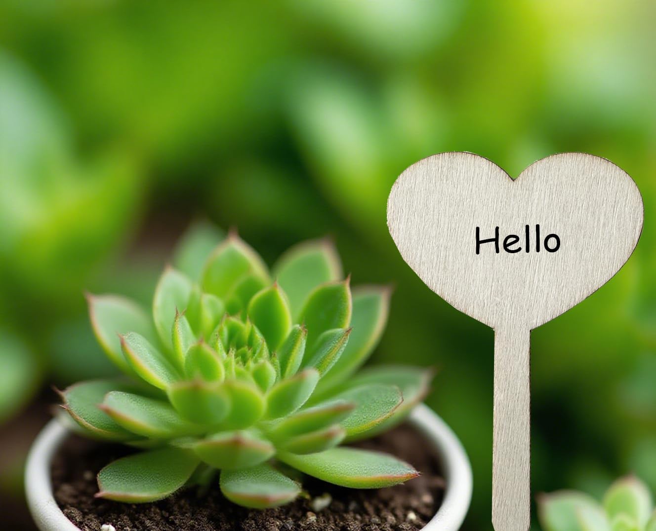 100 Pcs Wood Plant Labels, Natural Wooden Plant Marker Garden Sign Tags, T-Type Garden Markers for Succulents, Herbs, Seedlings, Potted, Flowers, Vegetables (Heart)