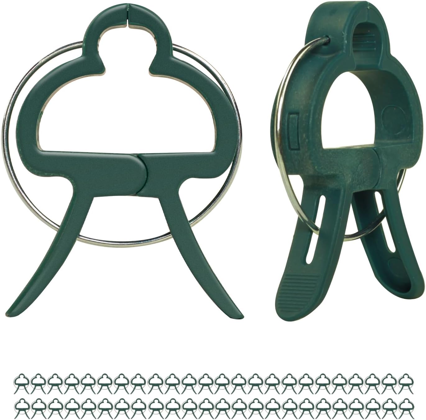 50Pcs Green Small 1.69 inch Plant Support Clips,Flower and Vine,Garden Tomato Plant Support Clips for Supporting Stems,Vines Grow Upright Climbing,Tool for Straightening,Trellis.