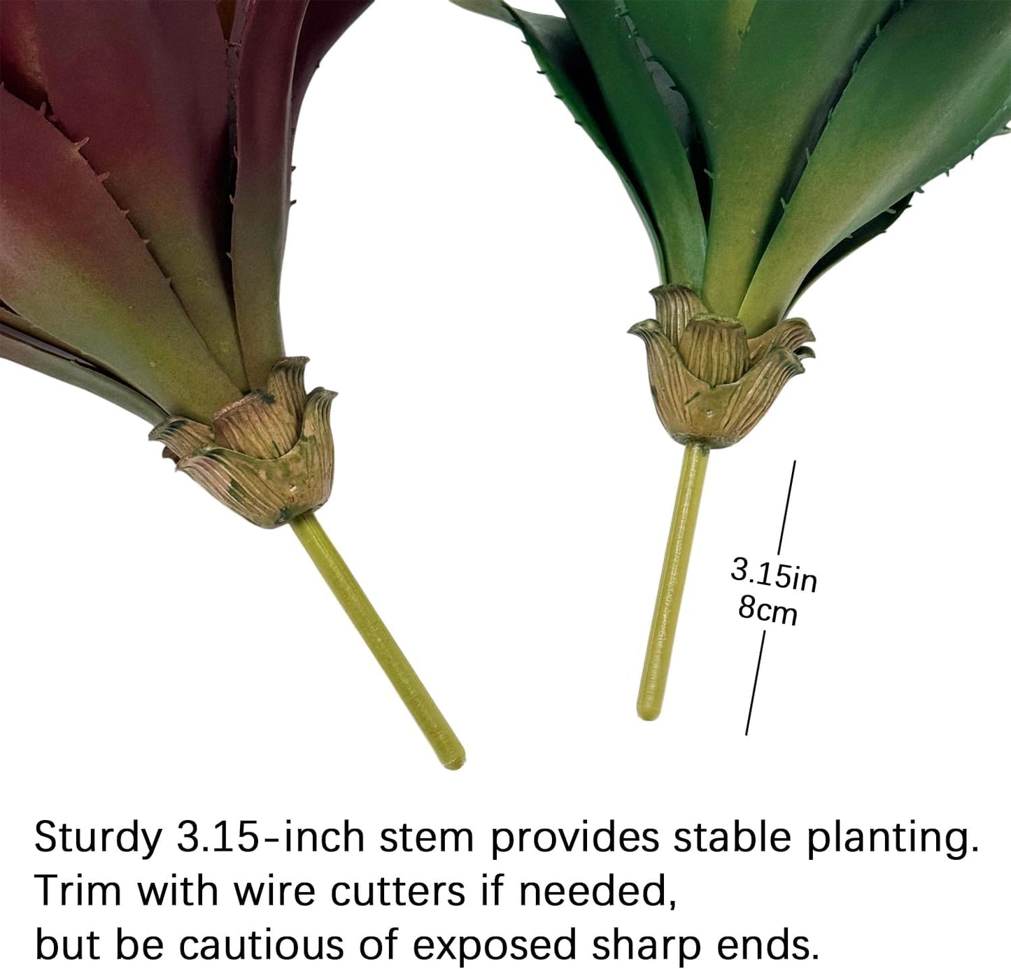 12.5 Inch Artificial Aloe Plant - Large Faux Succulents (Unpotted), Realistic Fake Plants for Home Decor Indoor Outdoor (Green)