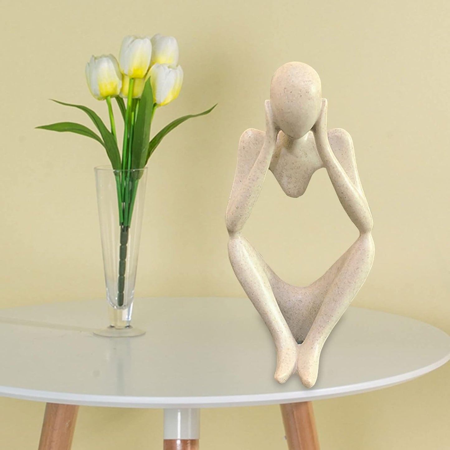 Thinker Statues and Sculptures, Sandstone Resin Thinker Statue Ornaments, Abstract Style Sculptures, Housewarming Gifts, Housewarming Decorations, Living Room Dining Desk Decorations (Middle, Large)