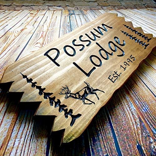 Custom Wooden Signs, Personalized Wood Signs, Custom Wood Signs, Personalized Cabin Signs, Outdoor Wooden Sign, Family Name Signs (Possum Logde Style)
