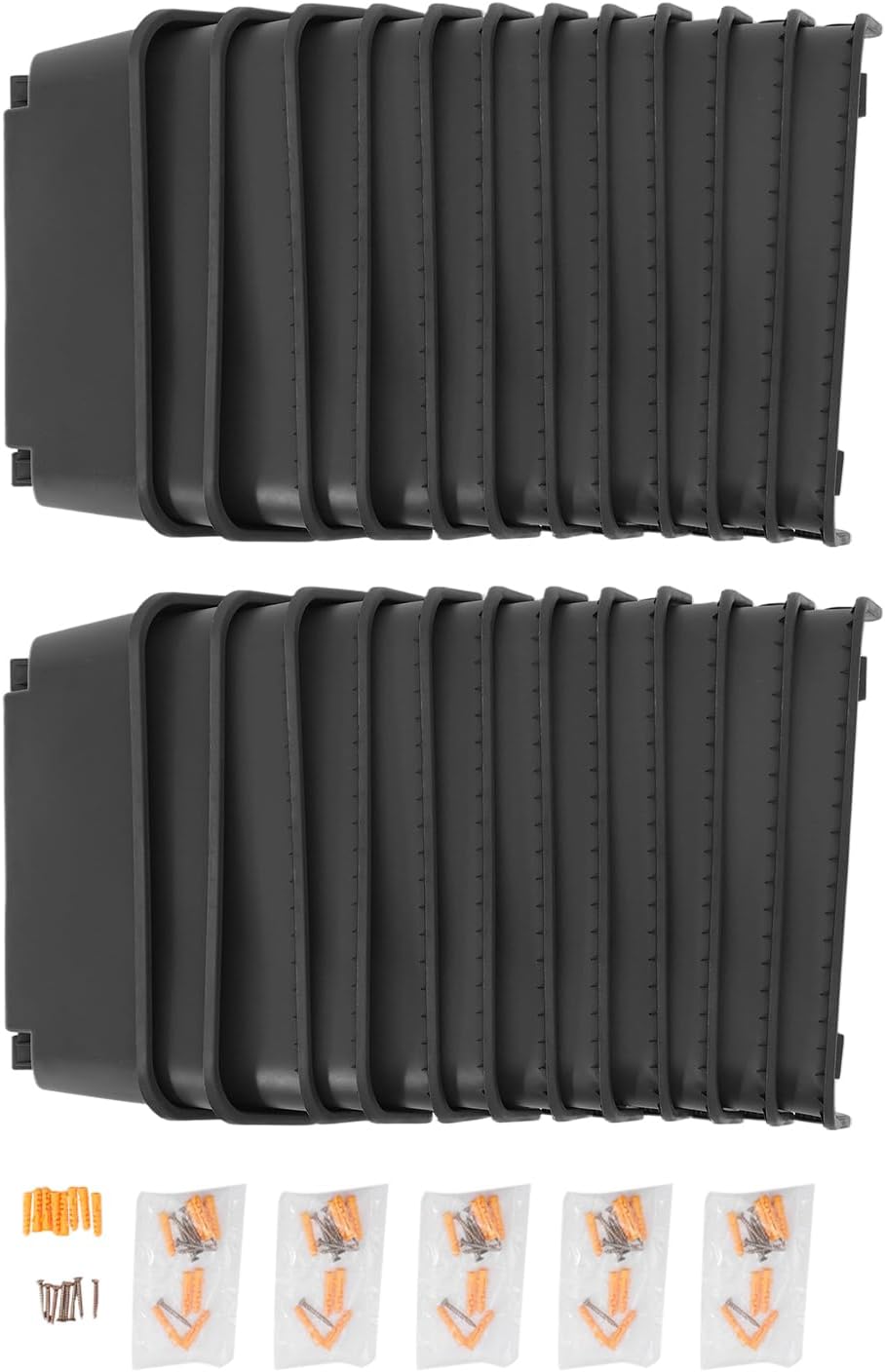 24-Pot Vertical Wall Planter, Self-Watering Stackable Planters for Indoor & Outdoor Use, Perfect for Herbs, Flowers & Vegetables (24, Black)