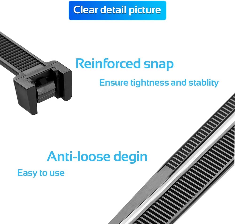 1000pcs 12Inch Nylon Zip Ties, 50 Pounds Tensile Strength, Black Cable Tie,Industrial Grade, UV Resistant,Heavy Duty,for Home,Garden Trellis,Office,Garage and Workshop