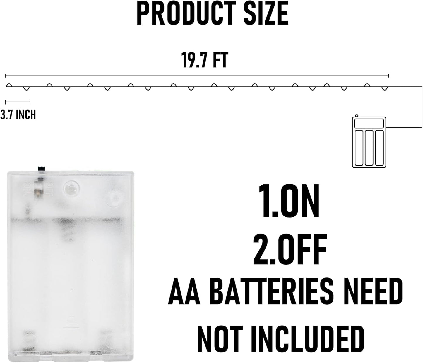 Dazzle Bright Fairy Lights Battery Operated, 2 Pack Total 40FT 120LED Silver Wire Waterproof Battery Operated String Lights, Christmas Decorations for Indoor Outdoor Bedroom Yard Decor, White