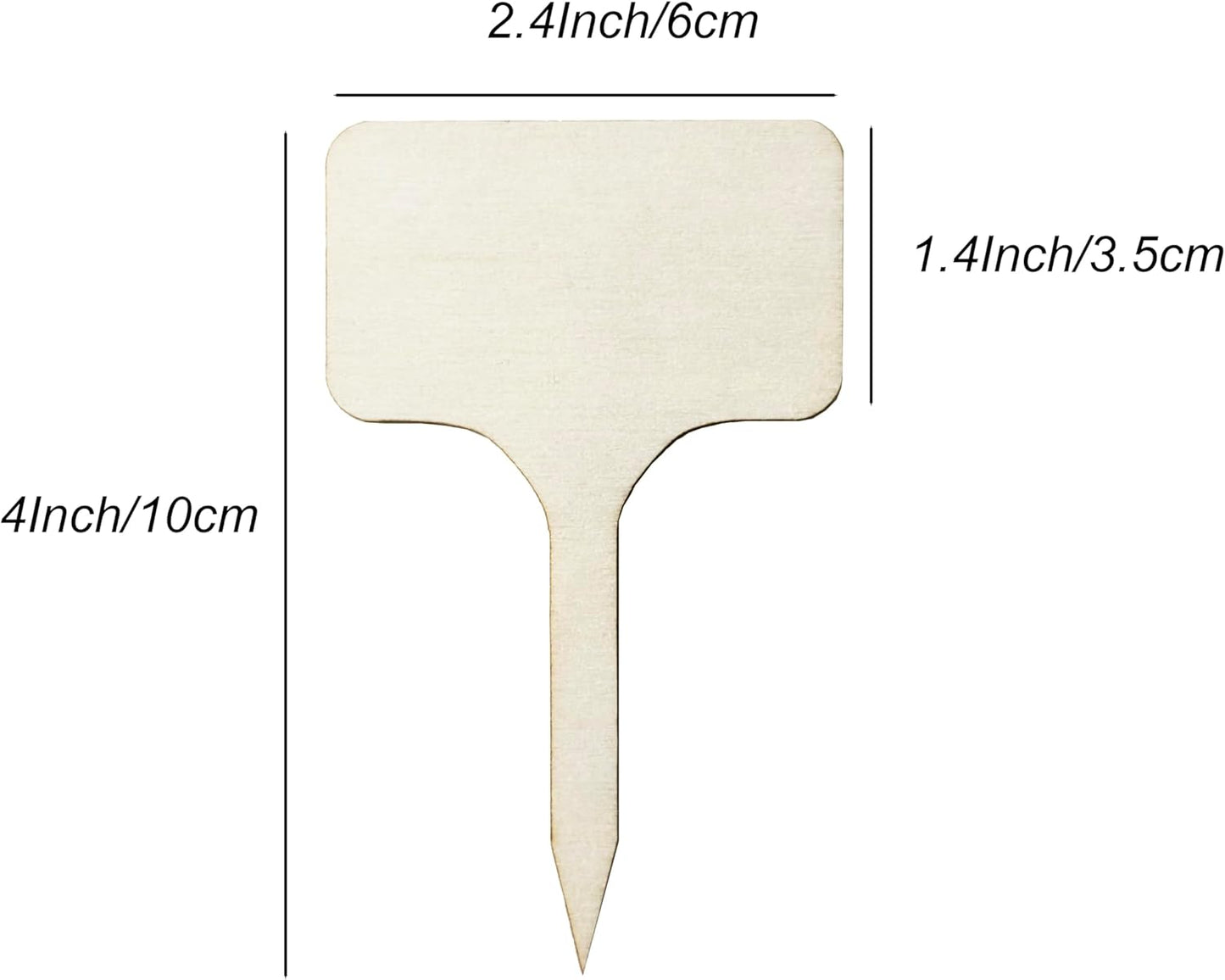 100 Pcs Wood Plant Labels, Natural Wooden Plant Marker Garden Sign Tags, T-Type Garden Markers for Succulents, Herbs, Seedlings, Potted, Flowers, Vegetables (T-Type)