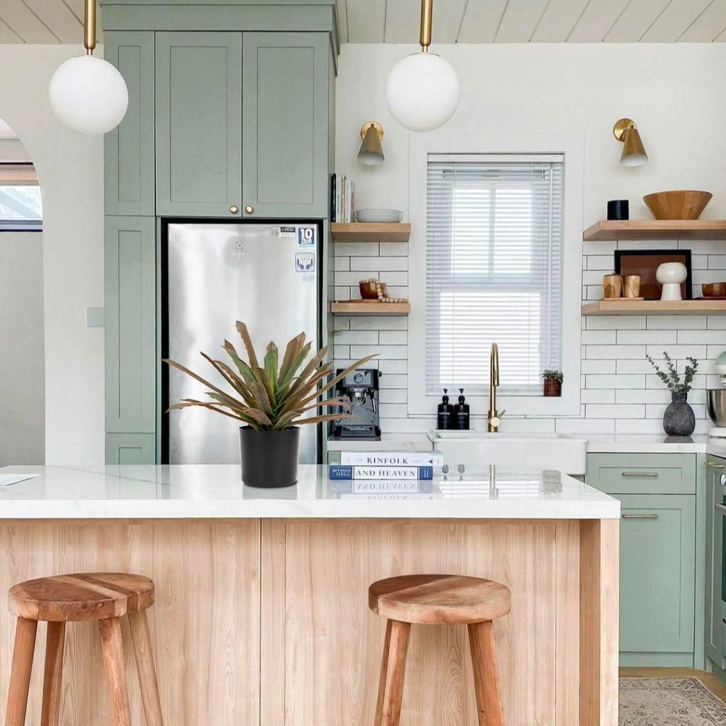 Briful Faux Plants Indoor 13 Inch Fake Potted Agave Plant Faux Tropical Plants for Home Office Porch Desktop Room Kitchen Decor Indoor Outdoor (Red)