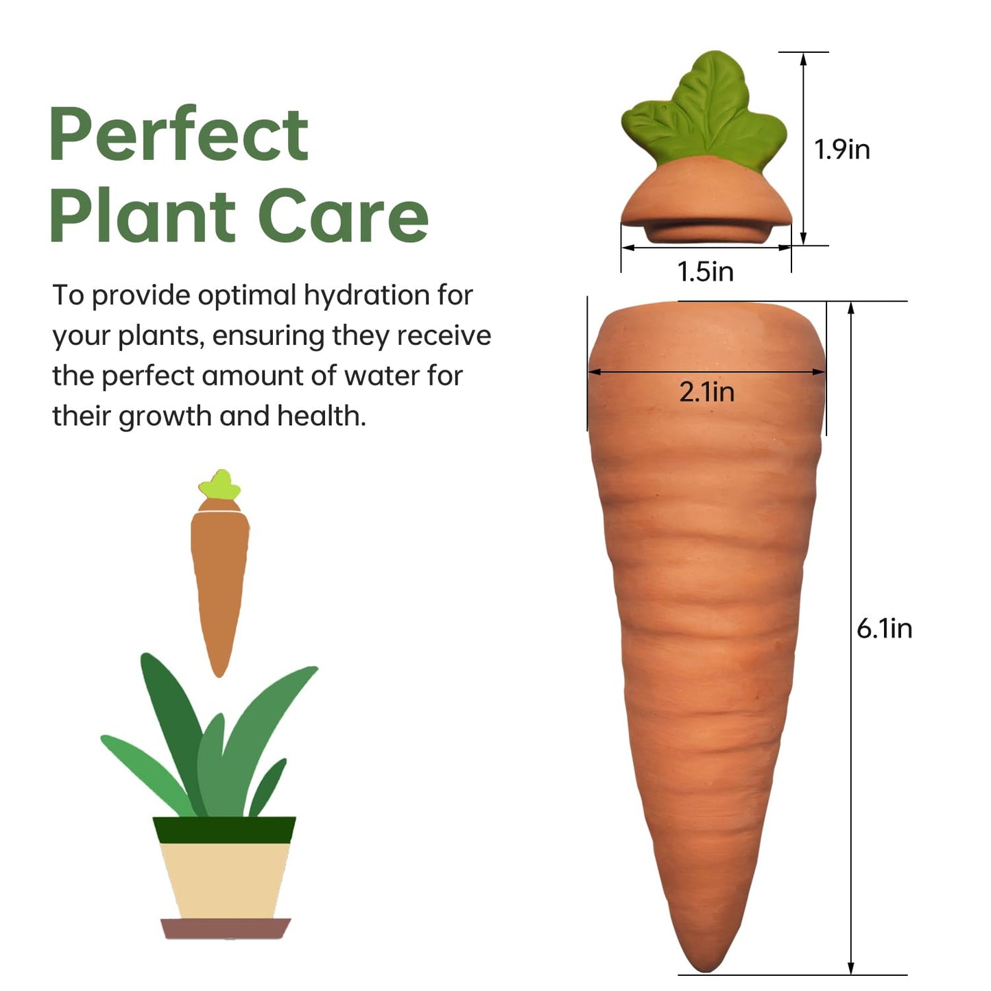 4 pcs Terracotta Watering Spikes - Automatic Self-Watering Stakes, Vacation Plant Waterer for Wine Bottle, Perfect for Indoor & Outdoor Plants