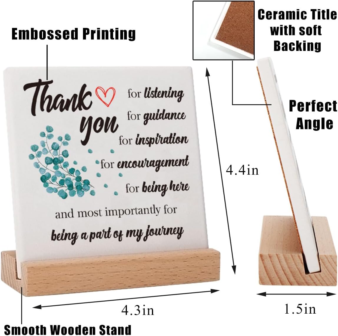 Thank You Teacher Appreciation Gifts for Mom Dad Grandma Mentor Guidance Coach Godmother, Gratitude Gifts Teacher's Day Mother's Day Gifts Father's Day Appreciation Decor Plaques