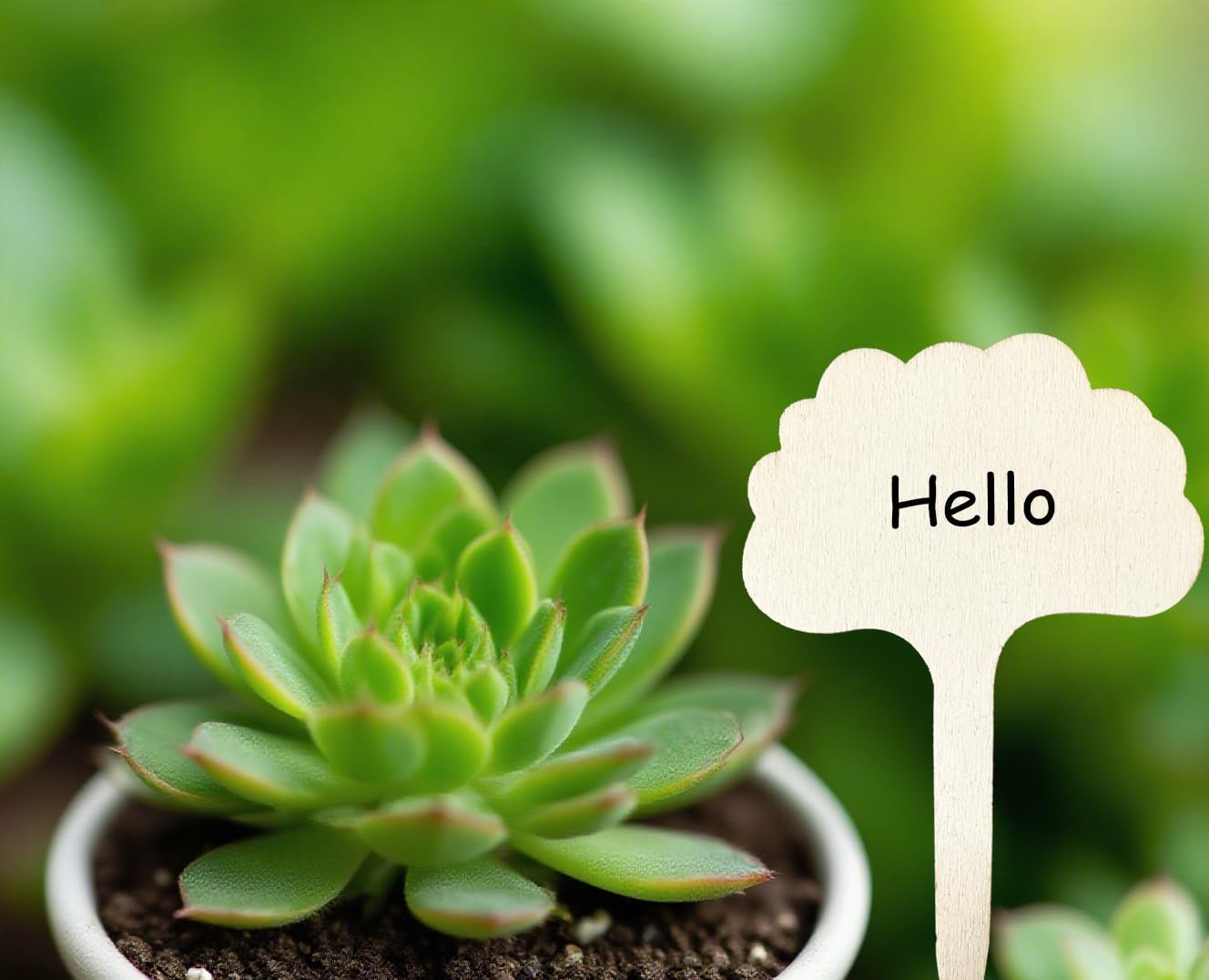 100 Pcs Wood Plant Labels, Natural Wooden Plant Marker Garden Sign Tags, T-Type Garden Markers for Succulents, Herbs, Seedlings, Potted, Flowers, Vegetables (Cloud)