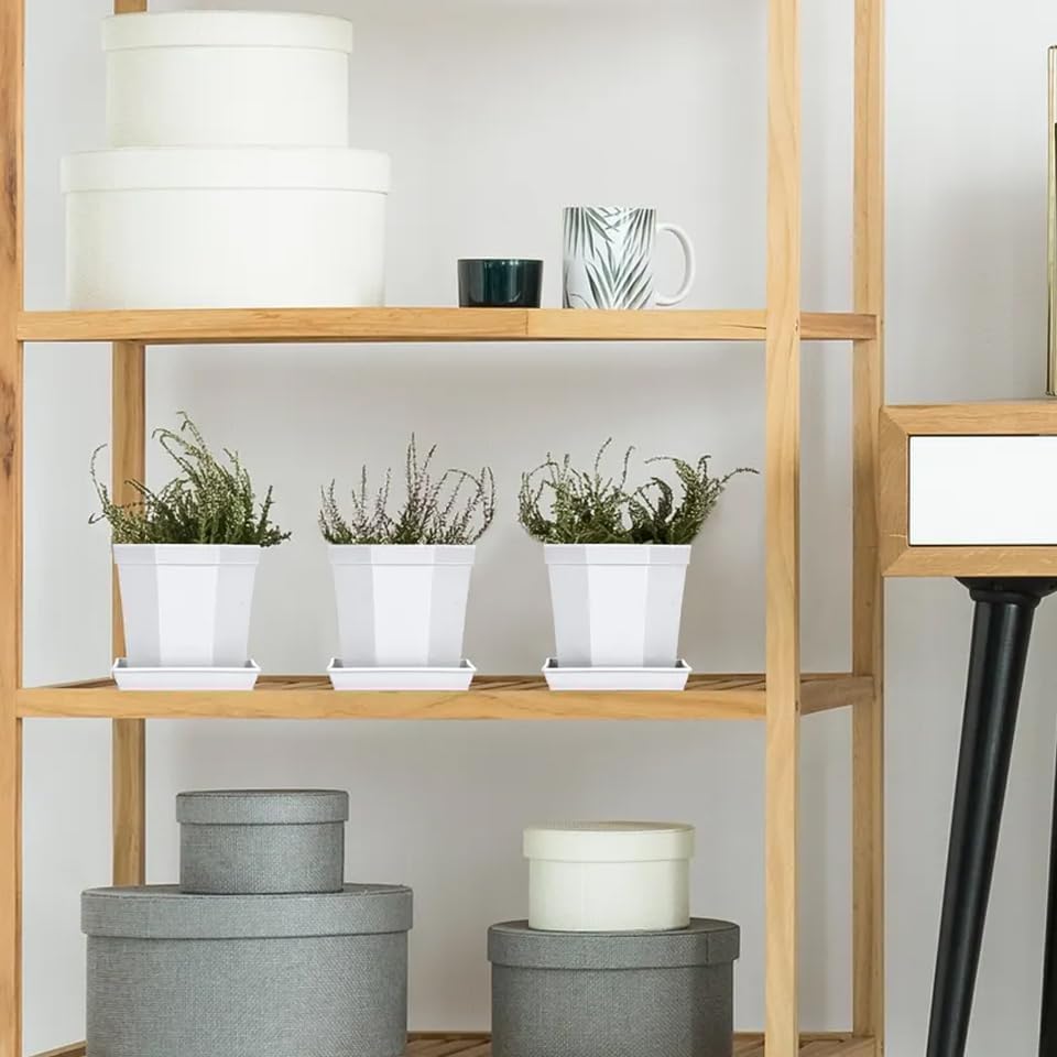 2 Pack Square Plant Saucer 16 Inch, Duty Plastic Plant Saucer, Heavy Duty Plant Pot Saucers, Planters for Indoors and Outdoors Plants，Large Deep Plant Trays for Pots.