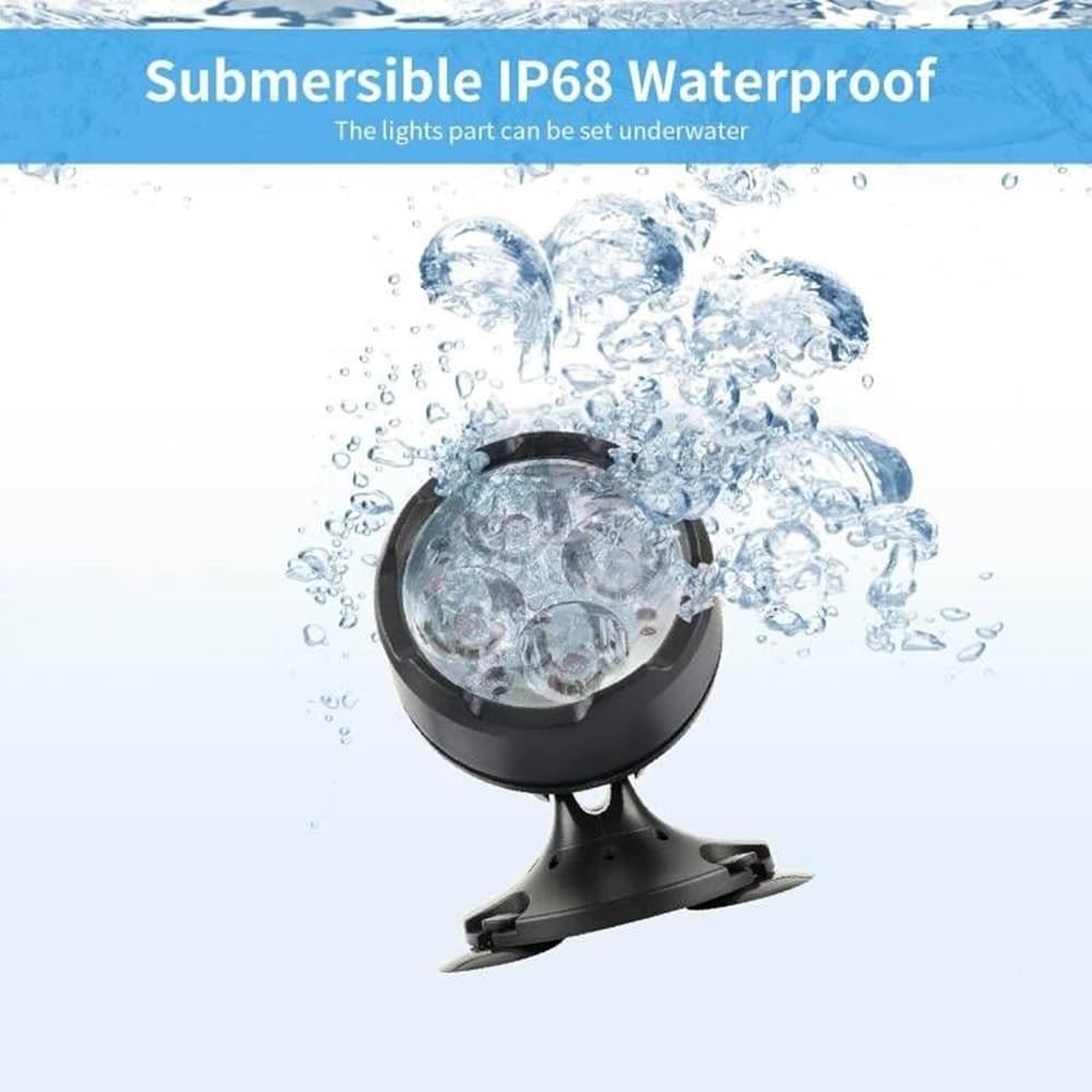 Pond Lights Colored, LED Fountain Lights RGB Outdoor Spotlight with Timer IP68 Waterproof Submersible with Spiked Stand for Garden Lawn Yard Water Landscape (Set of 6)