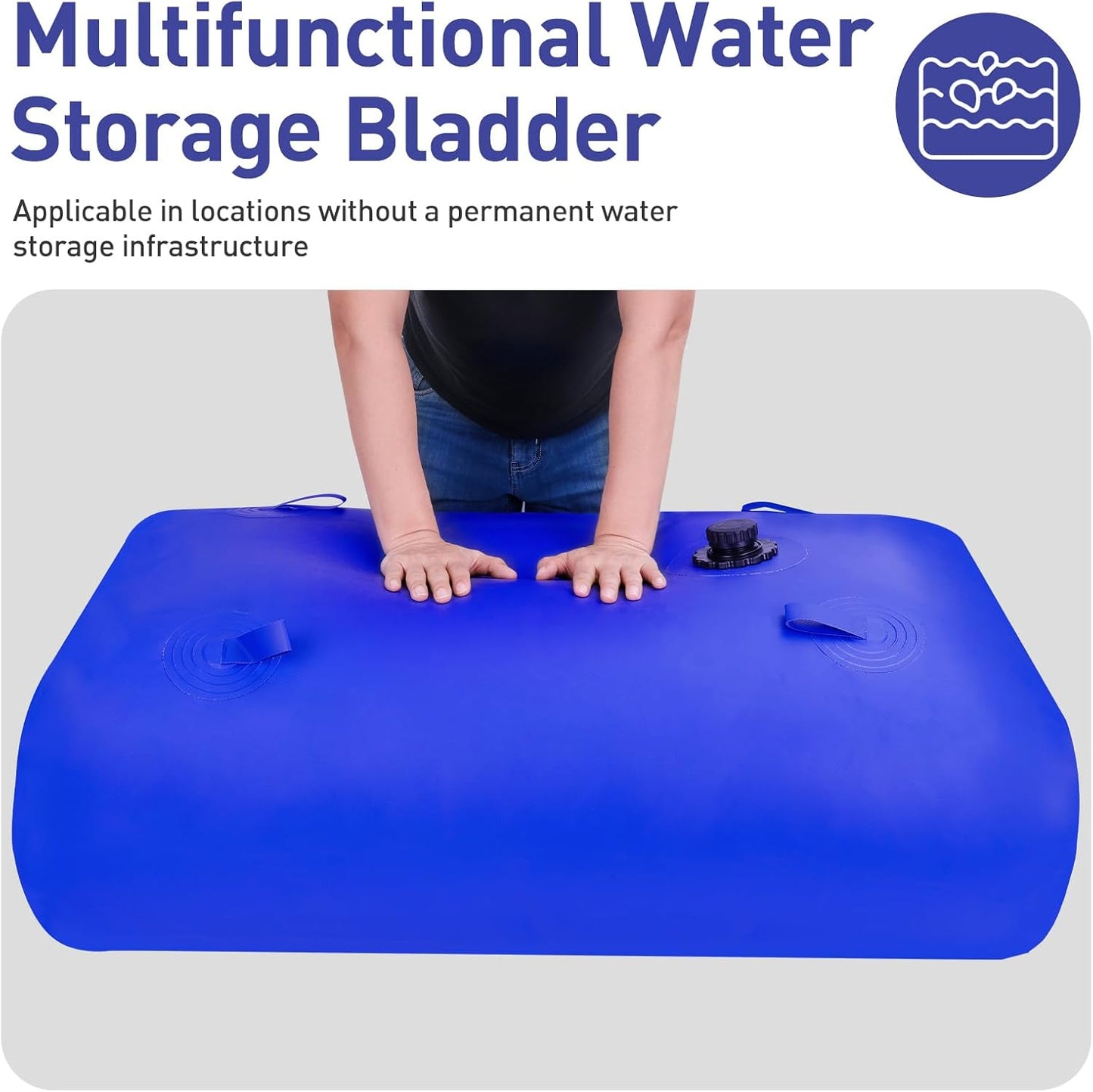 240L/63gal Foldable Water Bladder Storage Container - Large Capacity Soft Water Bag for Drought Resistance, Fire Prevention, and Emergency Water