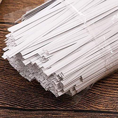 Paper Twist Ties 1000Pcs 6Inch White Color Cable Ties for Making Facial Face Mask Plants Party Cello Candy Gift Bags Cake Pop