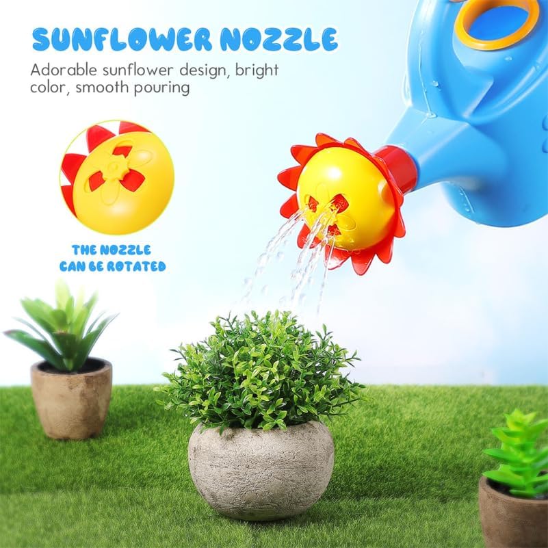 STOBOK 3Pcs Kids Watering Cans - Plastic Watering Kettle Toys for Toddlers, Garden & Bath Play - Indoor Outdoor Sand Beach Toy Set to Develop Motor Skills (Random Color)