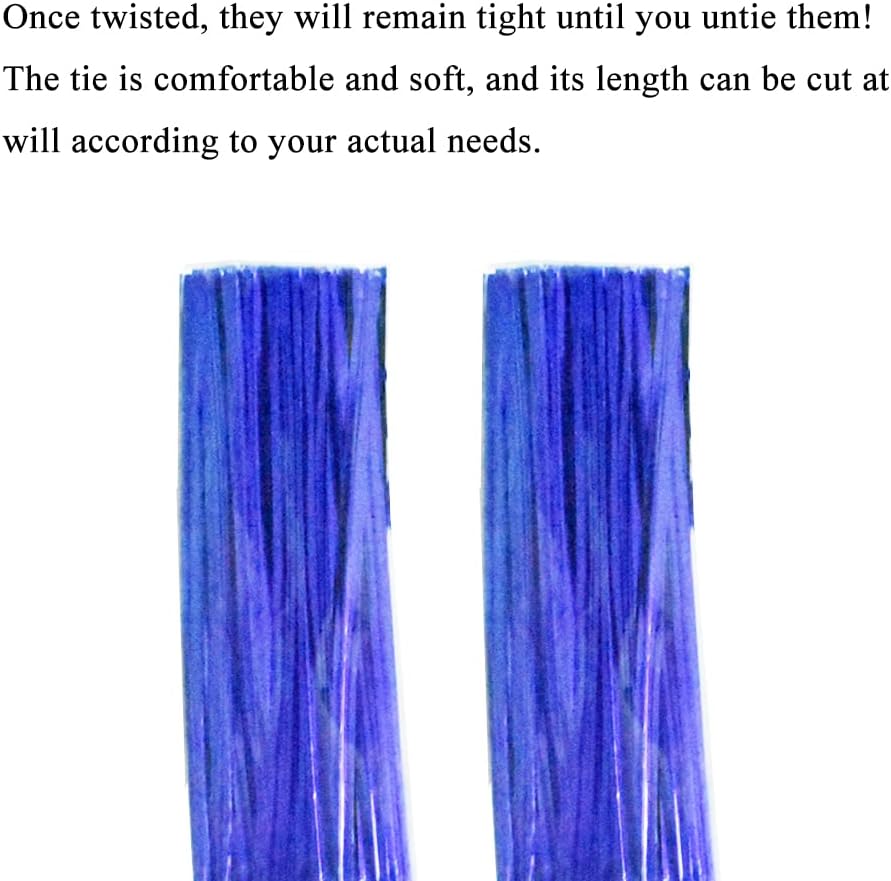 HAHIYO 300Pcs 4 inches Blue Metal Twist Ties Bread Candy Coffee Bag Ties Plant Garden Twist Ties for Cellophane Treat Bags Gift Wraping Bags Plastic Bags Halloween Party Cake Present Art Crafts