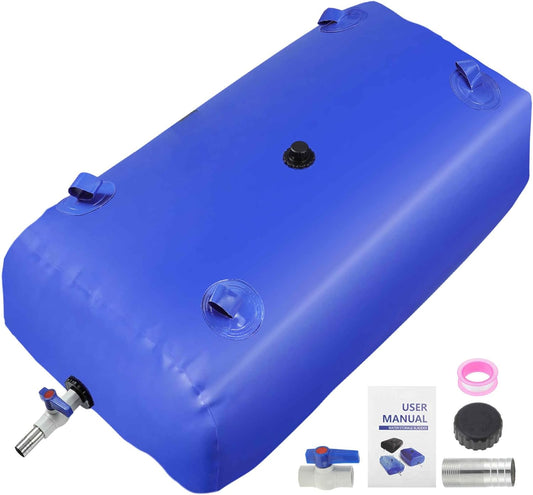 400 L/105.7 gal Water Storage Bladder Container Large Capacity Foldable Portable Water Tank Urgency Water Bladder Soft Water Bag RV Camping Garden Watering Field Irrigation 1000D