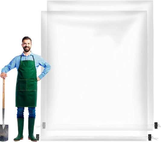 ANPHSIN 2 Pcs Extra Large Winter Plant Cover Freeze Protection - 70.8" x 82.7" Plastic Plant Frost Bags with Drawstring, Waterproof Plant Shelter Coverings for Outdoors Garden Shrubs Palm Fruit Trees