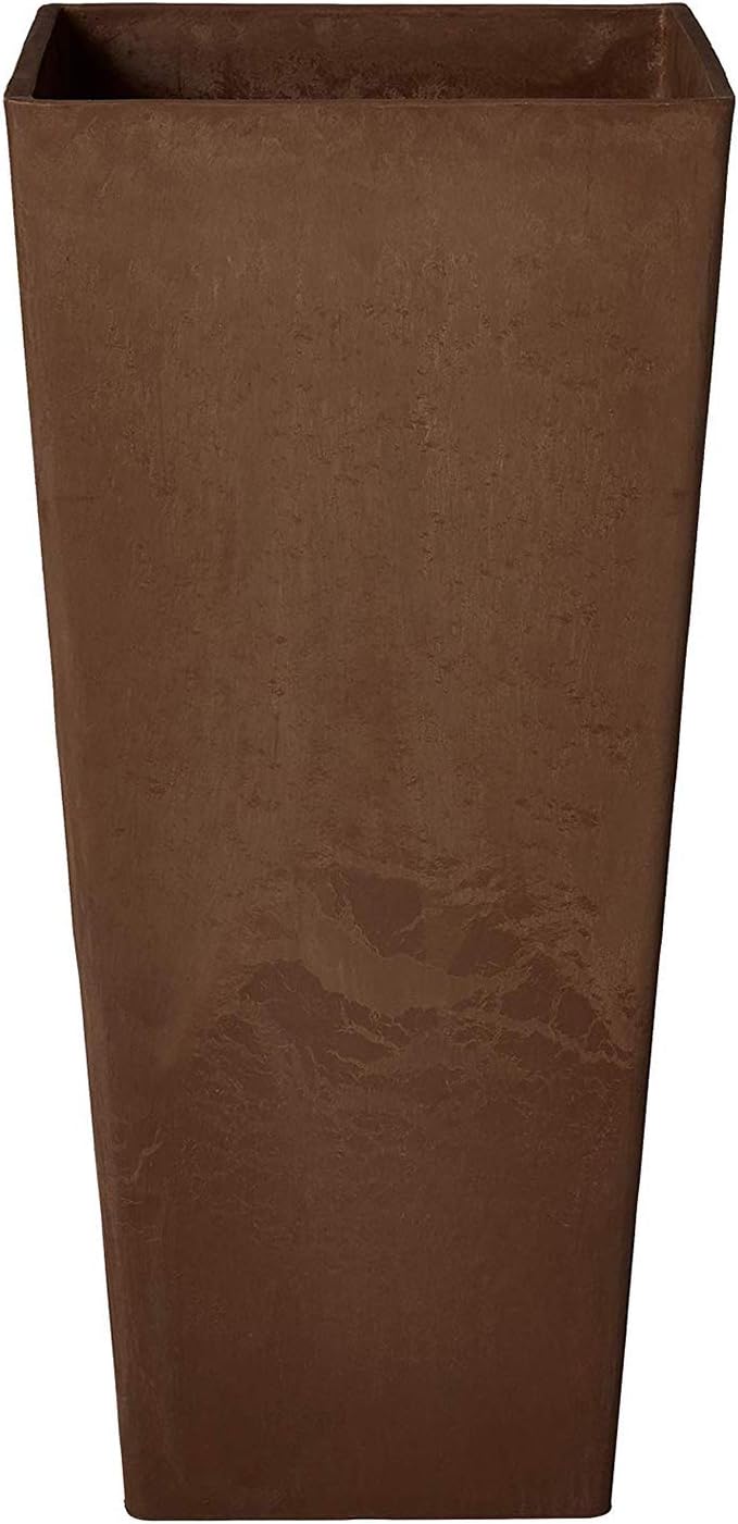 Arcadia Garden Products PSW FS32C Contempo Tall Square Planter, 13 by 13 by 28-Inch, Chocolate