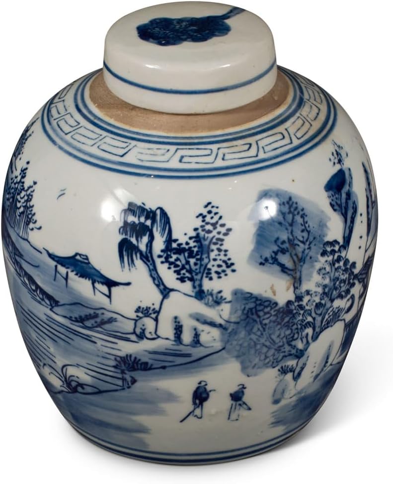 China Furniture and Arts Blue and White Porcelain Scenery Chinese Jar