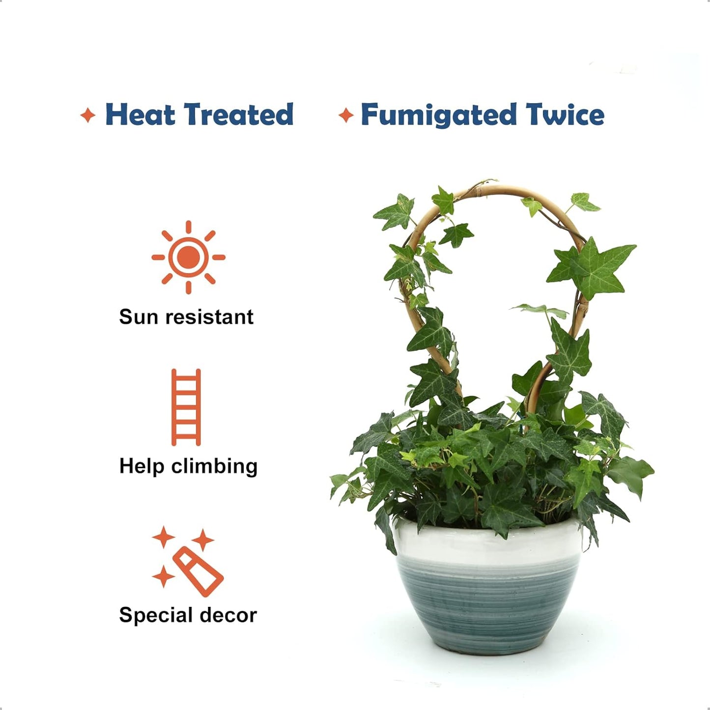 3Pack Bamboo Trellis 16 Inch Round Shaped Small Plant Trellis for Indoor Potted Plants Climbing Monstera Orchid Vine Hoya Houseplant