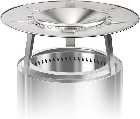 HGD Fire Pit Heat Deflector for 19.5" Solo Stove Bonfire - Portable 304 Stainless Steel Heat Diffuser Captures & Redirects Warmth, Detachable Firepit Camping Accessory