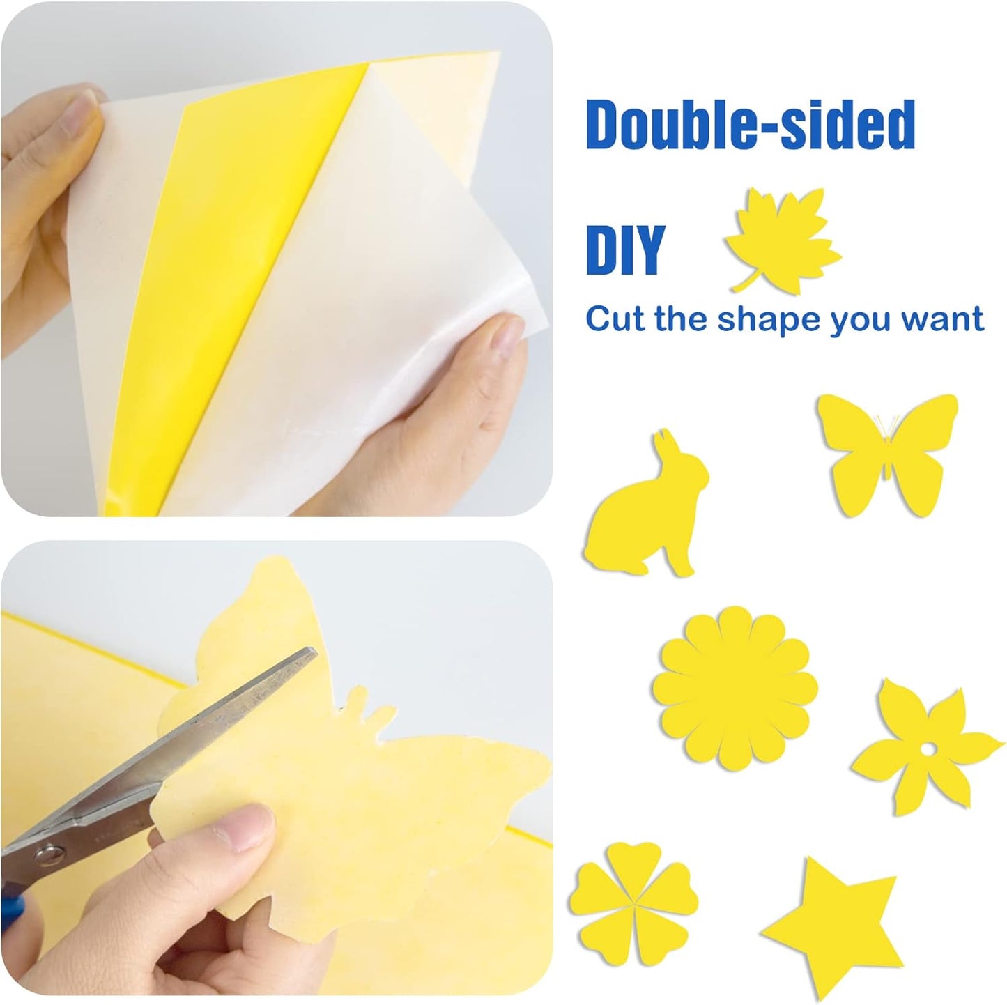 30 Pack Yellow Sticky Traps Fruit Fly Trap, Double-Sided Fungus Gnat Trap Insects Pest Killer for Outdoor Indoor