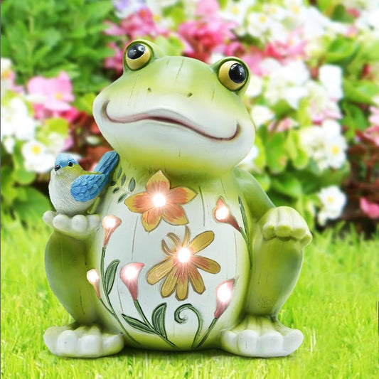 Solar Outdoor Frog Statue Lighting, Waterproof Frog Statue Light,Outdoor Lighting, Decorations for Patio,Yard,Lawn, Porch, Ornament