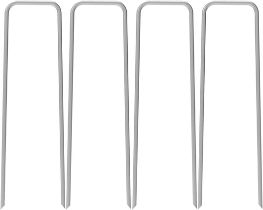 AAGUT 100 Pack 12 Inch Garden Stakes Heavy Duty 11 Gauge Galvanized Steel Landscape Staples Fence Ground Stake Sod Pins Yard Stakes Tent Anchors for Dog Fencing, Chicken Wire