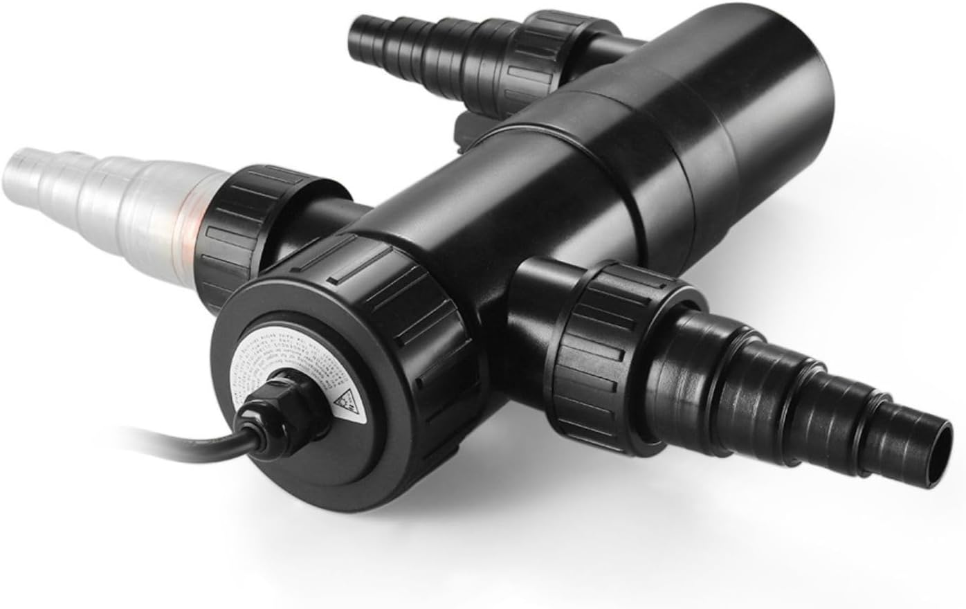 Flexzion Pond UV Lights for Outdoor Ponds - 18W Medium Light, 5283 Gal Capacity, 2500L/H UV Pond Clarifier for Outdoor Ponds, Clears Water in Days (CUV-118)